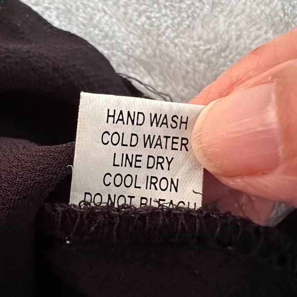 Vintage Womens Y2K Sheer Boho Beaded Embroidered Cover Up Tunic Top Sz M Black - Picture 11 of 11